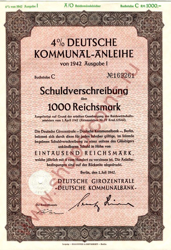 1000  1942 - Kommunal-anleihe ( 1)