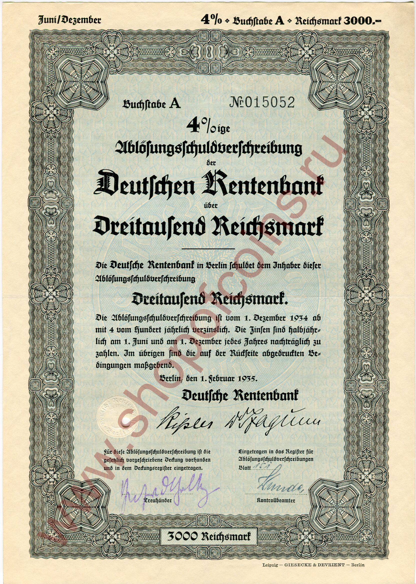 3000  1935 - Rentenbank ( A)